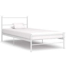 Estructura de cama sin colchón metal blanco 90x200 cm Estructura de cama sin colchón metal blanco 90x200 cm