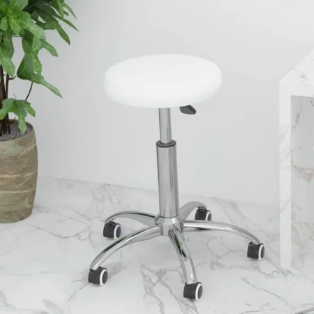 Silla de oficina giratoria de cuero sintético blanco de vidaXL, Sillas de oficina - Ref: Foro24-333151, Precio: 57,18 €, Desc...
