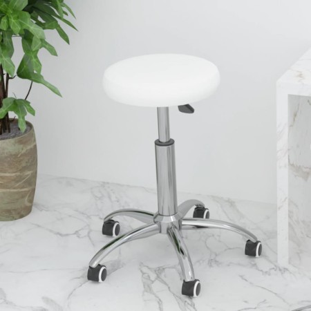 Silla de oficina giratoria de cuero sintético blanco de vidaXL, Sillas de oficina - Ref: Foro24-333151, Precio: 57,18 €, Desc...
