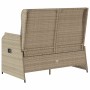 Sillón reclinable de jardín con cojines ratán sintético beige en Sofás de exterior | Comprar online en Foro24