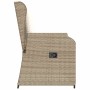 Sillón reclinable de jardín con cojines ratán sintético beige en Sofás de exterior | Comprar online en Foro24