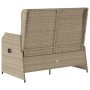 Sillón reclinable de jardín con cojines ratán sintético beige en Sofás de exterior | Comprar online en Foro24