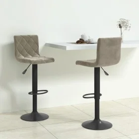 Taburetes de cocina 2 unidades terciopelo gris claro von vidaXL, Küchenhocker - Ref: Foro24-333731, Preis: 121,56 €, Rabatt: %