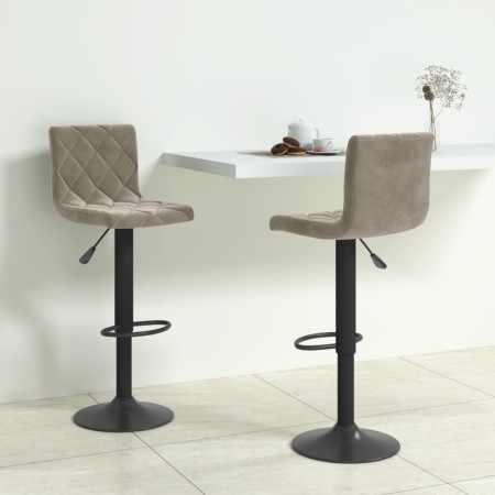 Taburetes de cocina 2 unidades terciopelo gris claro by vidaXL, Kitchen stools - Ref: Foro24-333731, Price: 122,13 €, Discoun...