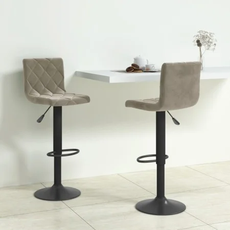 Taburetes de cocina 2 unidades terciopelo gris claro de vidaXL, Taburetes de cocina - Ref: Foro24-333731, Precio: 121,56 €, D...