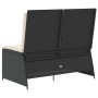 Sillón reclinable de jardín con cojines ratán sintético negro en Sofás de exterior | Comprar online en Foro24