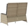 Sillón reclinable de jardín con cojines ratán sintético beige en Sofás de exterior | Comprar online en Foro24