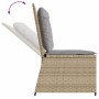 Sillón reclinable de jardín con cojines ratán sintético beige en Sofás de exterior | Comprar online en Foro24