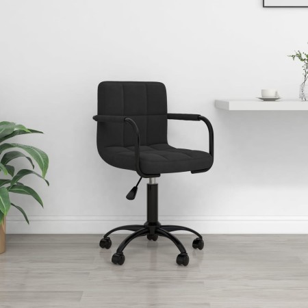 Silla de oficina giratoria de terciopelo negro de vidaXL, Sillas de oficina - Ref: Foro24-334707, Precio: 89,49 €, Descuento: %