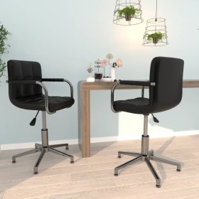 Drehbare Esszimmerstühle 2 Einheiten aus schwarzem Kunstleder von vidaXL, Essstühle - Ref: Foro24-334760, Preis: 152,75 €, Ra...