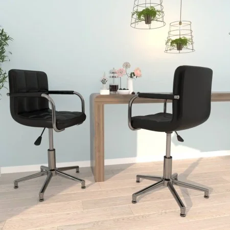 Sillas de comedor giratorias 2 unidades cuero sintético negro de vidaXL, Sillas de comedor - Ref: Foro24-334760, Precio: 149,...
