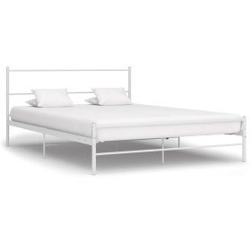 Estructura de cama sin colchón metal blanco 140x200 cm en Camas y somieres | Comprar online en Foro24