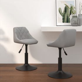 2 Stück drehbare Esszimmerstühle aus hellgrauem Samt von vidaXL, Essstühle - Ref: Foro24-335327, Preis: 122,55 €, Rabatt: %