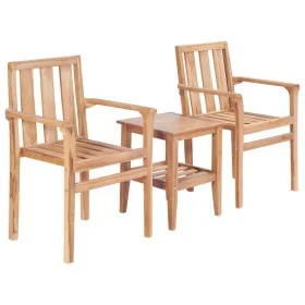 3-teiliges Gartentisch- und Stuhlset massives Teakholz von vidaXL, Gartensets - Ref: Foro24-44736, Preis: 209,79 €, Rabatt: %