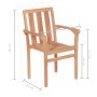 3-piece solid teak wood garden table and chairs set by vidaXL, Garden sets - Ref: Foro24-44736, Price: 212,73 €, Discount: %