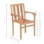3-piece solid teak wood garden table and chairs set by vidaXL, Garden sets - Ref: Foro24-44736, Price: 209,79 €, Discount: %