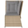Sillón de esquina de jardín con cojines ratán sintético beige en Sofás de exterior | Comprar online en Foro24