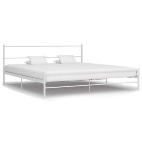 Estructura de cama sin colchón metal blanco 180x200 cm Estructura de cama sin colchón metal blanco 180x200 cm