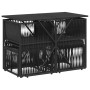 Set de comedor de jardín 7 pzas y cojines ratán sintético negro