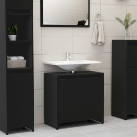 Armario de baño madera contrachapada negro 60x33x61 cm de vidaXL, Muebles de baño - Ref: Foro24-802643, Precio: 60,08 €, Desc...