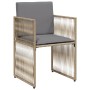 Set comedor de jardín 7 pzas con cojines ratán sintético beige