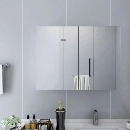 Armario de baño con espejo MDF blanco 80x15x60 cm de vidaXL, Tocadores de baño - Ref: Foro24-325186, Precio: 133,61 €, Descue...