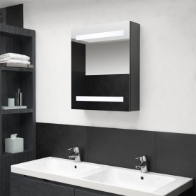 Badezimmerschrank mit Spiegel und LED in Grau 50x14x60 cm von vidaXL, Badezimmerwaschtische - Ref: Foro24-326482, Preis: 99,1...