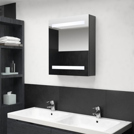 Armario de baño con espejo y LED gris 50x14x60 cm by vidaXL, bathroom vanities - Ref: Foro24-326482, Price: 99,11 €, Discount: %