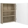Armario de baño con espejo LED blanco y roble 50x14x60 cm de vidaXL, Tocadores de baño - Ref: Foro24-326485, Precio: 121,44 €...