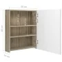 Armario de baño con espejo LED blanco y roble 50x14x60 cm de vidaXL, Tocadores de baño - Ref: Foro24-326485, Precio: 121,44 €...