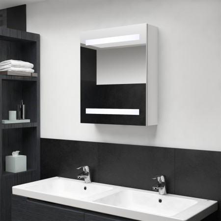 Hellweißer LED-Spiegel-Badezimmerschrank 50x14x60 cm von vidaXL, Badezimmerwaschtische - Ref: Foro24-326486, Preis: 124,50 €,...