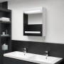 Hellweißer LED-Spiegel-Badezimmerschrank 50x14x60 cm von vidaXL, Badezimmerwaschtische - Ref: Foro24-326486, Preis: 124,50 €,...