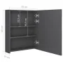 Badezimmerschrank mit Spiegel und LED in Grau 50x14x60 cm von vidaXL, Badezimmerwaschtische - Ref: Foro24-326482, Preis: 97,6...