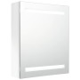 Armario de baño con espejo LED blanco brillante 50x14x60 cm de vidaXL, Tocadores de baño - Ref: Foro24-326486, Precio: 124,70 €