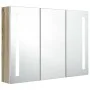 Badezimmerschrank mit LED-Spiegel in Weiß und Eiche 89x14x62 cm von vidaXL, Badezimmerwaschtische - Ref: Foro24-326530, Preis...