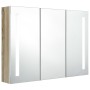 Badezimmerschrank mit LED-Spiegel in Weiß und Eiche 89x14x62 cm von vidaXL, Badezimmerwaschtische - Ref: Foro24-326530, Preis...