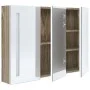 Badezimmerschrank mit LED-Spiegel in Weiß und Eiche 89x14x62 cm von vidaXL, Badezimmerwaschtische - Ref: Foro24-326530, Preis...