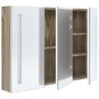 Badezimmerschrank mit LED-Spiegel in Weiß und Eiche 89x14x62 cm von vidaXL, Badezimmerwaschtische - Ref: Foro24-326530, Preis...