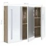 Badezimmerschrank mit LED-Spiegel in Weiß und Eiche 89x14x62 cm von vidaXL, Badezimmerwaschtische - Ref: Foro24-326530, Preis...