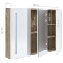 Badezimmerschrank mit LED-Spiegel in Weiß und Eiche 89x14x62 cm von vidaXL, Badezimmerwaschtische - Ref: Foro24-326530, Preis...