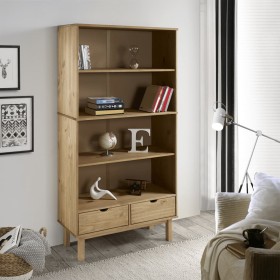 Estantería con 2 cajones OTTA madera maciza de pino marrón