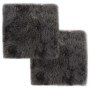 Cojines de silla 2 uds piel de oveja real gris claro 40x40 cm