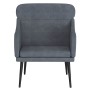 Sillón de terciopelo gris oscuro 63x76x80 cm