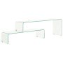 Set mesas de centro 2 pzas vidrio templado 90x30x20/110x30x40cm