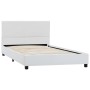 Estructura de cama de cuero sintético blanco 100x200 cm