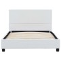 Estructura de cama de cuero sintético blanco 100x200 cm