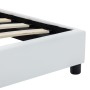 Estructura de cama de cuero sintético blanco 100x200 cm