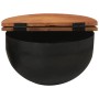 Mesa de centro de madera maciza reciclada negra 50x27 cm