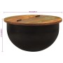 Mesa de centro de madera maciza reciclada negra 50x27 cm