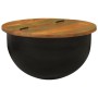 Mesa de centro de madera maciza reciclada negra 50x27 cm